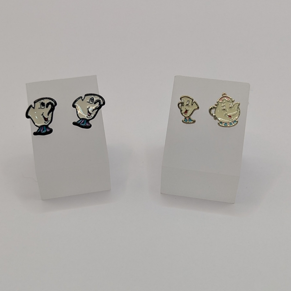 Beauty And The Beast Bundle 2 Stud Earrings Chip And Mrs Potts